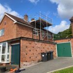 scaffolding tower on residential property in Bournville, Birmingham